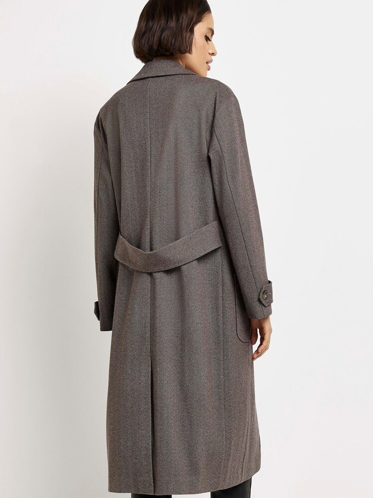 River Island Brown Duster Jacket With Patch Pockets - Image 2 of 3