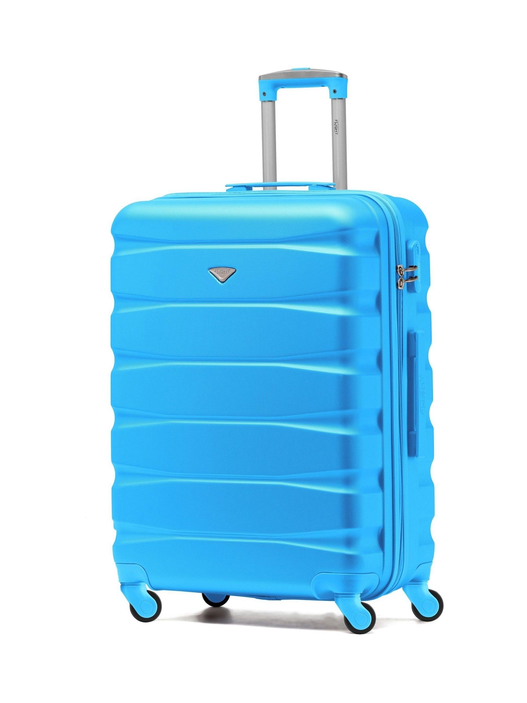 Flight Knight Turqoise Medium Hardcase Lightweight Check In Suitcase With 4 Wheels