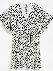 River Island Cream Spot Wrap Dress - Image 5 of 5