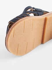 Navy Blue Standard Fit (F) Leather Sandals - Image 4 of 6