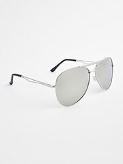 Silver Pilot Polarised Sunglasses - Image 2 of 4