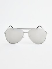 Silver Pilot Polarised Sunglasses - Image 4 of 4