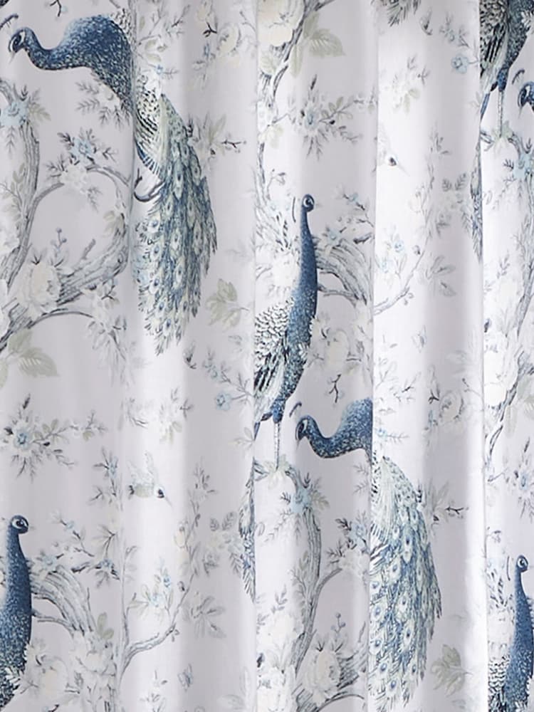 Laura Ashley Midnight Blue Belvedere Lined Eyelet 100% Cotton Curtains - Image 2 of 2