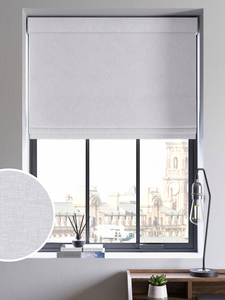 Platinum Silver Heyburn Made To Measure Roman Blinds - Image 1 of 6