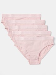 River Island Light Pink Girls Briefs 5 Pack - Image 1 of 2