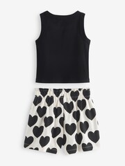 Noir/Blanc fleurs à cœur - Ensemble pyjama court Lot de 2 (3-16 ans) - Image 5 de 5