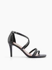 Dune London Black Musical Square Toe High Heel Sandals - Image 1 of 6
