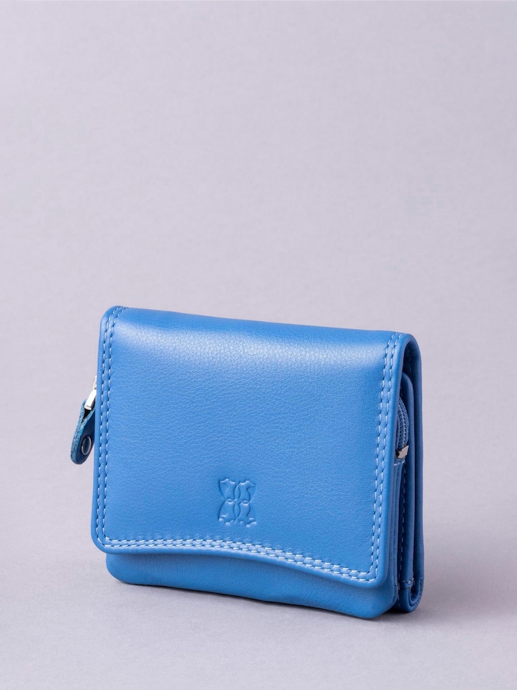 Lakeland Leather Blue Small Flapover Purse - Image 1 of 5