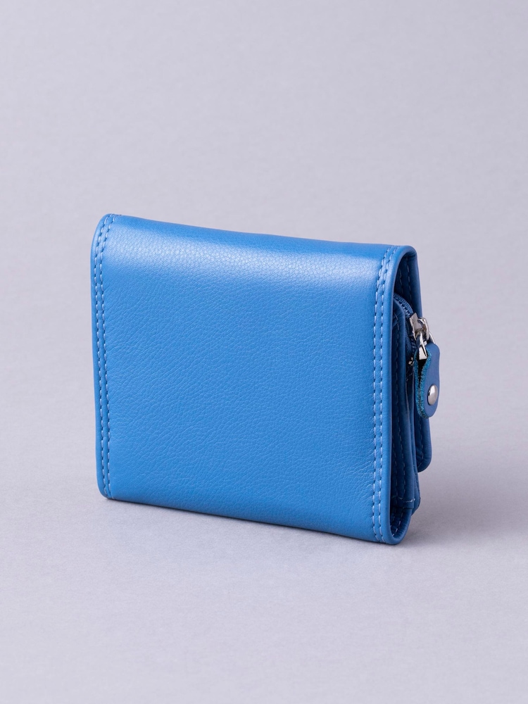 Lakeland Leather Blue Small Flapover Purse - Image 2 of 5