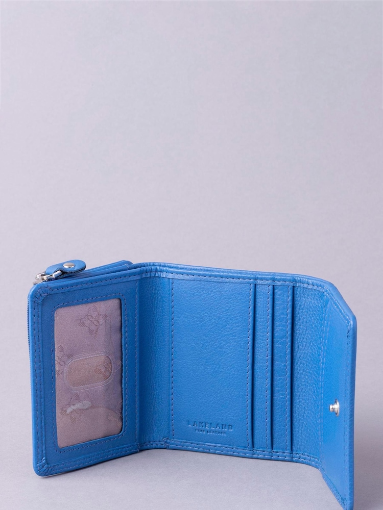 Lakeland Leather Blue Small Flapover Purse - Image 4 of 5
