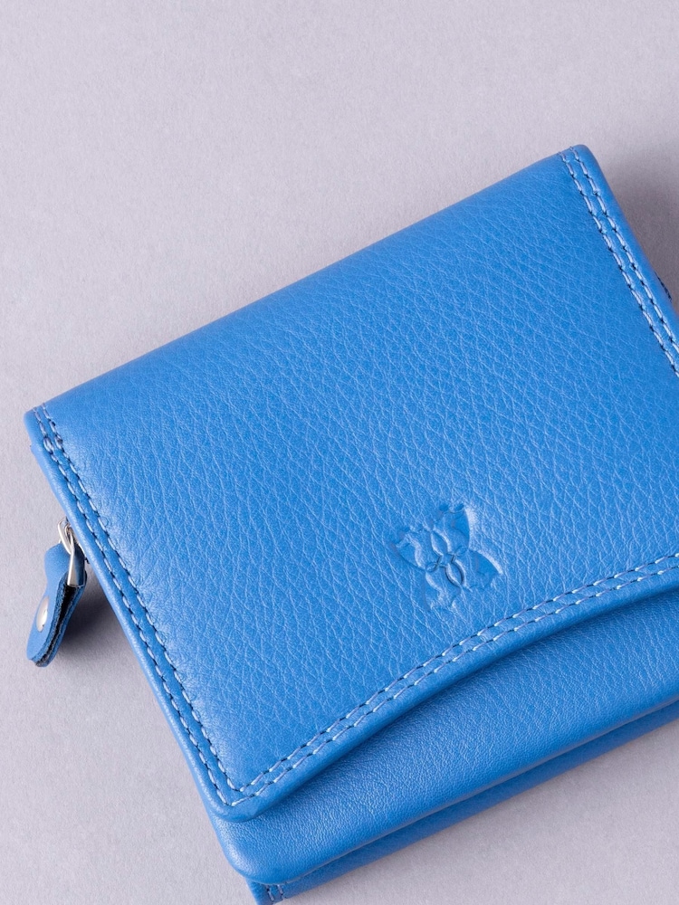 Lakeland Leather Blue Small Flapover Purse - Image 5 of 5