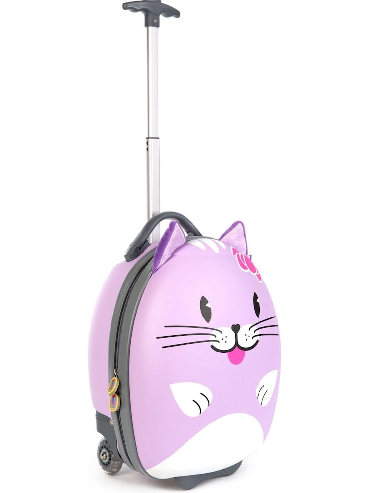 boppi Tiny Trekker Purple Cat Carry On Lightweight Suitcase - Image 1 of 3