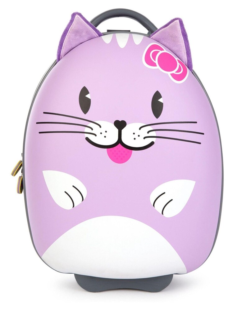 boppi Tiny Trekker Purple Cat Carry On Lightweight Suitcase - Image 2 of 3