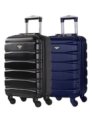 Flight Knight EasyJet Overhead 55x35x20cm Hard Shell Cabin Carry On Case Suitcase Set Of 2 - Image 1 of 7