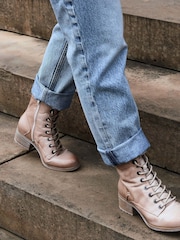 Телесный - Moda in Pelle BEZZIE LACE UP LEATHER ANKLE BOOT - Image 6 of 6