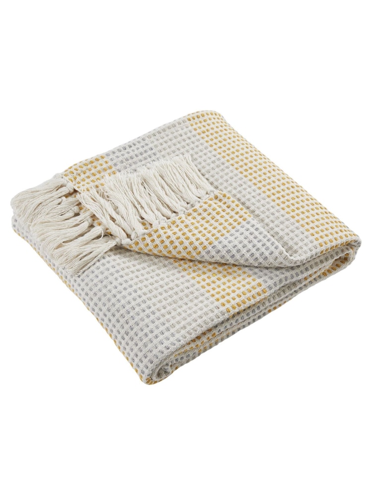 Appletree Yellow Reva 100% Cotton Bedspread - Image 3 of 3