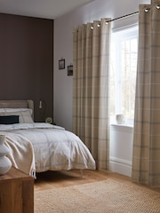 Natural Next Versatile Check Eyelet Blackout Curtains - Image 1 of 8