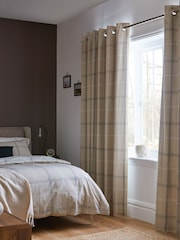 Natural Next Versatile Check Eyelet Blackout Curtains - Image 4 of 8