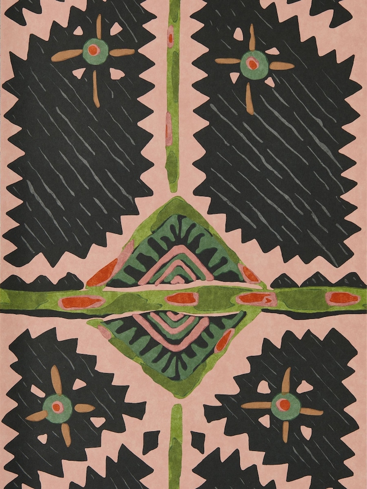 Harlequin Blush Charcoal Zamora Brocha A4 Wallpaper Sample - Image 1 of 1