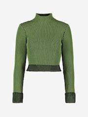 River Island Dark Green Plated Technical Jumper - Image 2 of 2