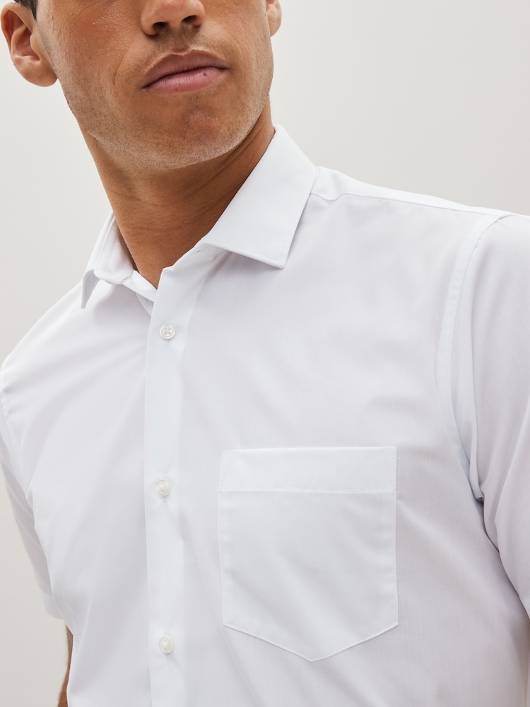 White Regular Fit Easy Care Smart Shirt - Image 4 of 7