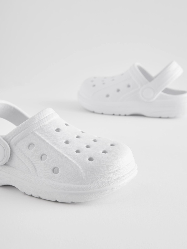 White Clogs With Ankle Strap - Image 3 of 5