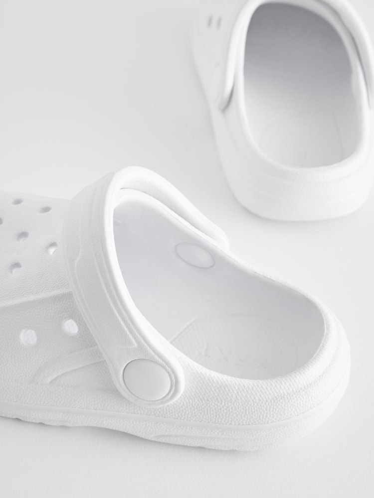White Clogs With Ankle Strap - Image 4 of 5