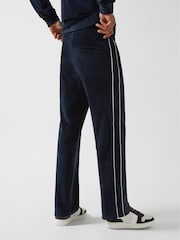 Reiss Navy Charles - Che Velour Jogger With Piping - Image 5 of 7
