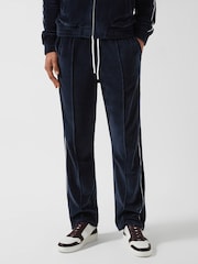 Reiss Navy Charles - Che Velour Jogger With Piping - Image 7 of 7