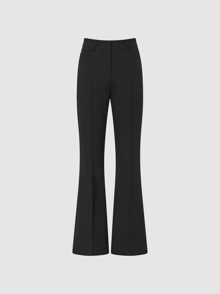 Reiss Black Lili Kick Flare Trousers - Image 2 of 6