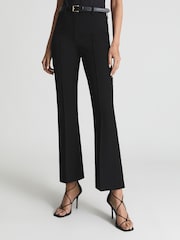 Reiss Black Lili Kick Flare Trousers - Image 3 of 6