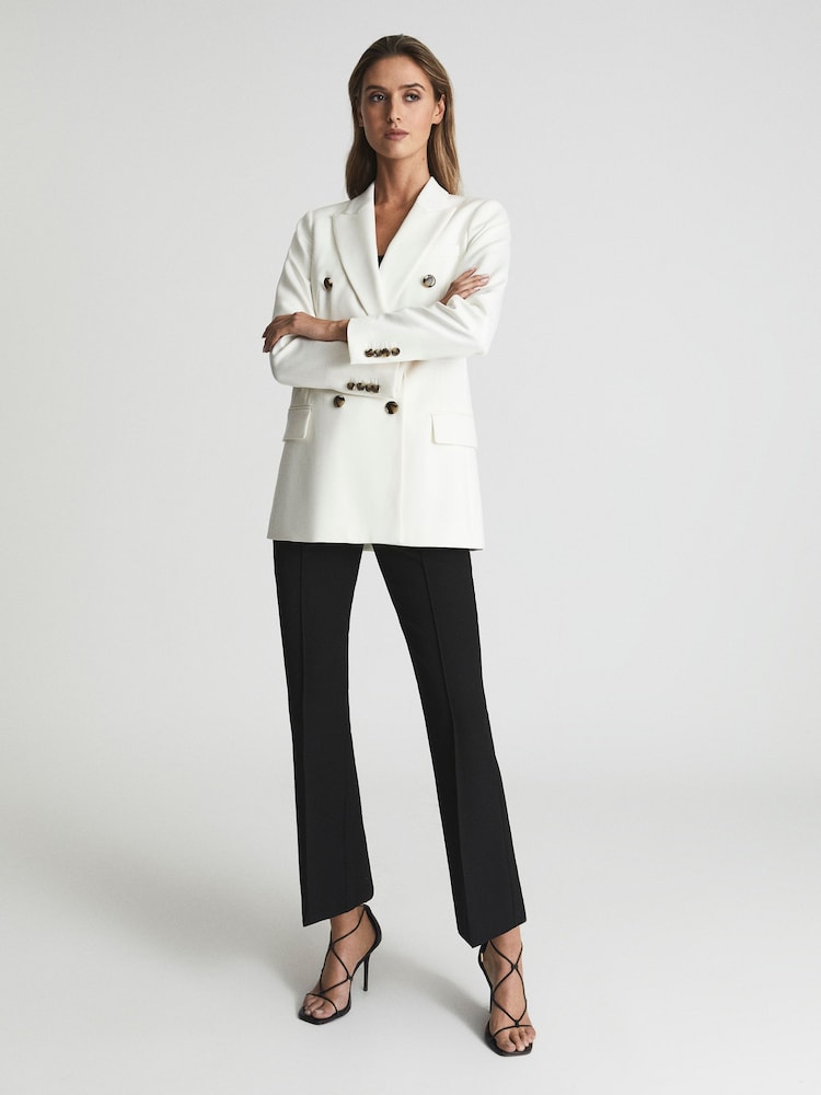 Reiss Black Lili Kick Flare Trousers - Image 6 of 6