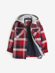 Red Check Hooded Shacket (3-16yrs) - Image 1 of 3