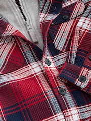 Red Check Hooded Shacket (3-16yrs) - Image 3 of 3