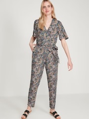 M&Co Black Angel Sleeve Floral Jumpsuit - Image 1 of 6