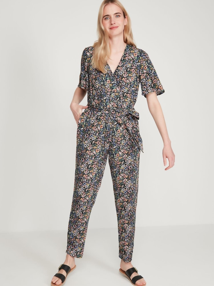 M&Co Black Angel Sleeve Floral Jumpsuit - Image 1 of 6