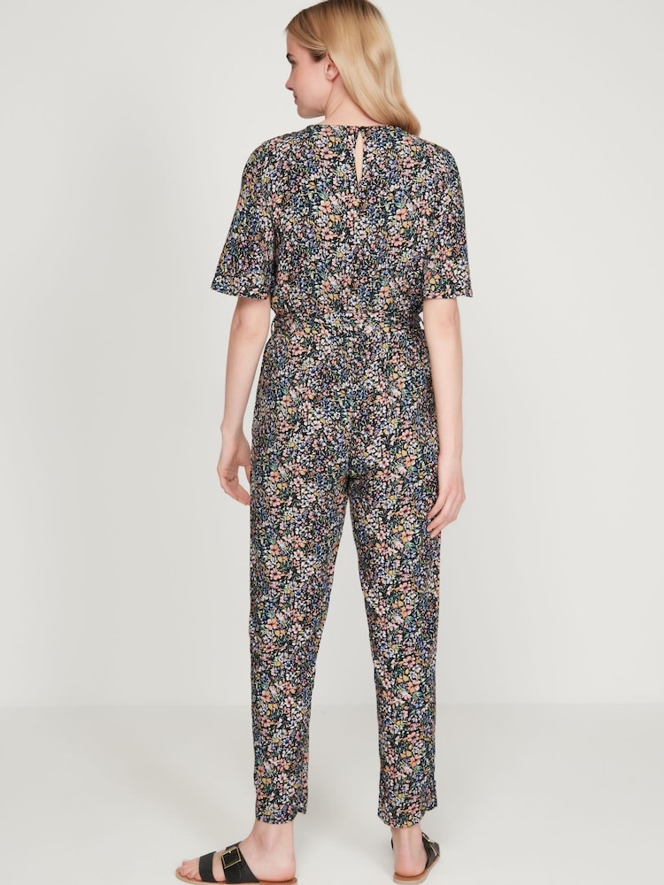 M&Co Black Angel Sleeve Floral Jumpsuit - Image 2 of 6