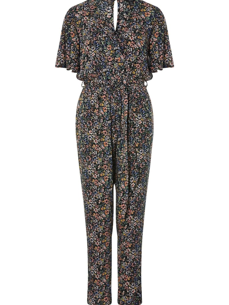 M&Co Black Angel Sleeve Floral Jumpsuit - Image 6 of 6