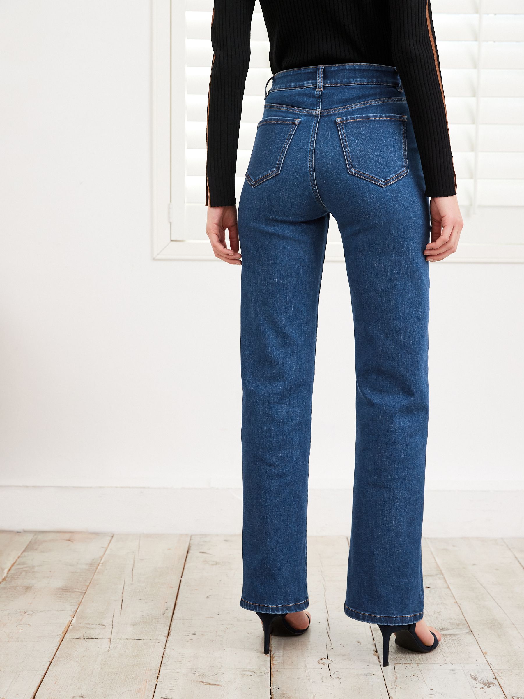 Buy Dark Blue Wide Leg Jeans from Next USA