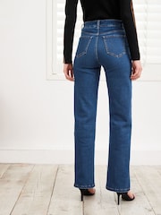 Dark Blue Utility Pocket Wide Leg Jeans - Image 1 of 5