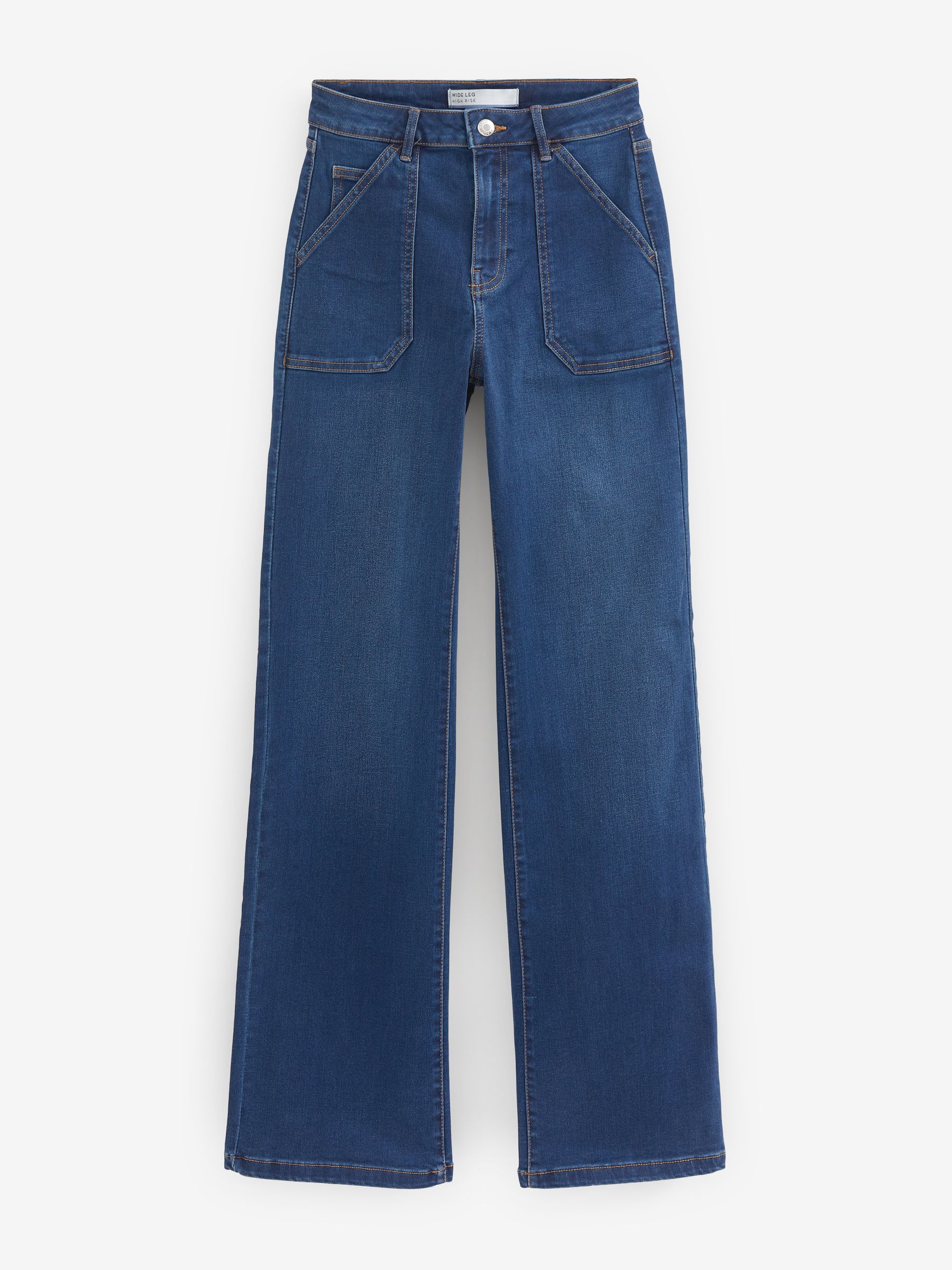 Buy Dark Blue Utility Pocket Wide Leg Jeans from Next Luxembourg