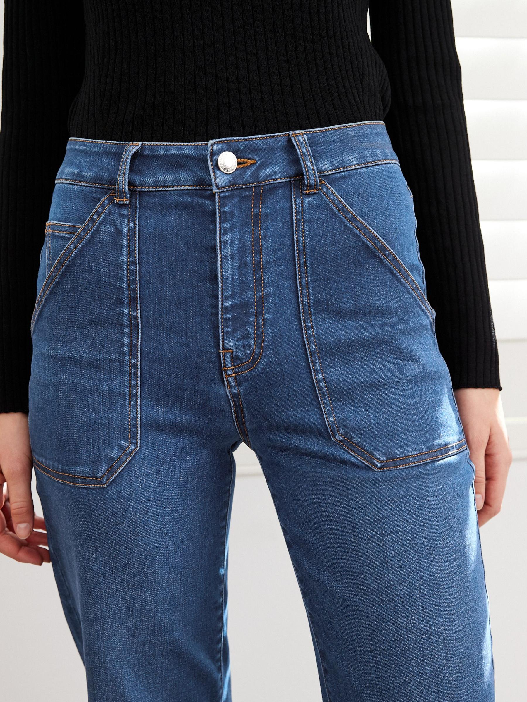 Buy Dark Blue Utility Pocket Wide Leg Jeans from Next Luxembourg