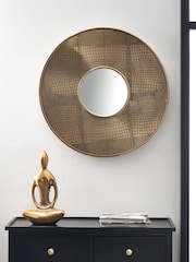 Pacific Brass Croc Effect Mirror - Image 1 of 4