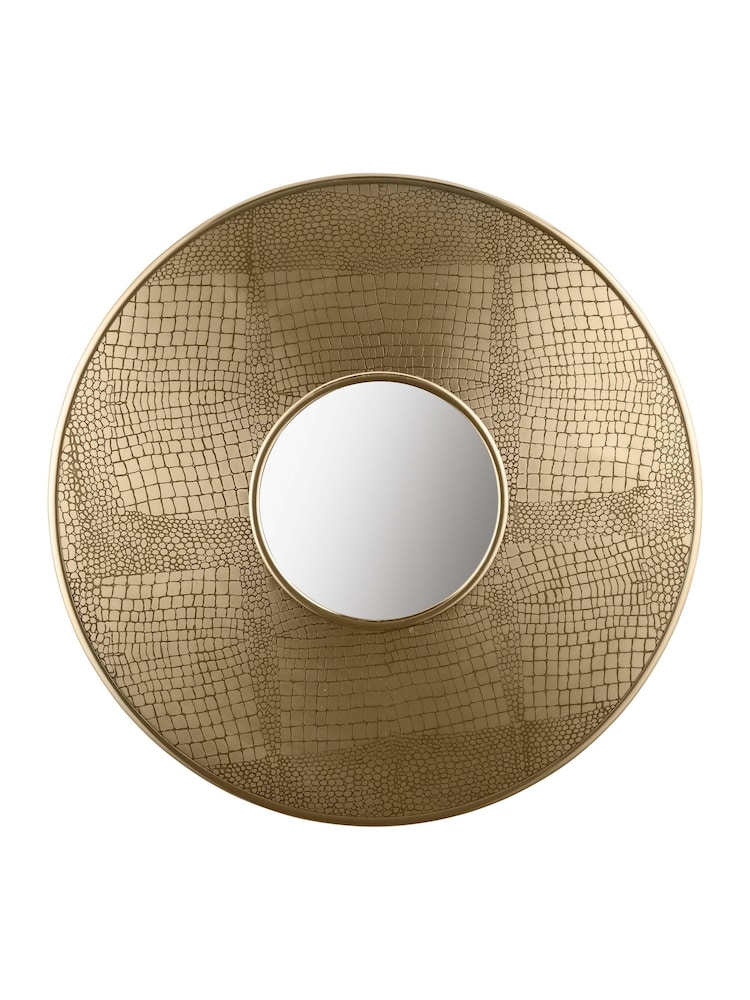 Pacific Brass Croc Effect Mirror - Image 2 of 4