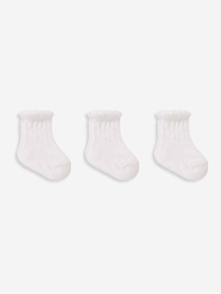 Jojo Maman Bébé Hübsche Pointelle-Socken im 3er-Pack - Bild 1 von 2