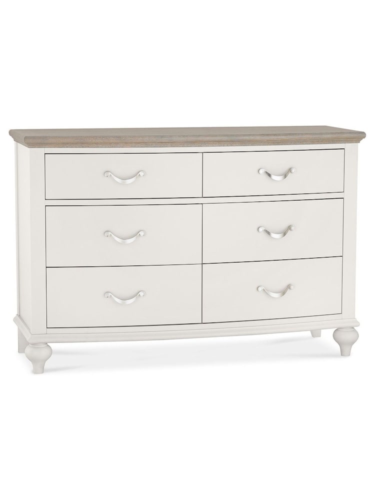 Bentley Designs Soft Grey & Washed Oak Montreux 6 Drawer Wide Chest - Image 3 of 3