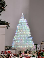 Homcom White Fibre Optic Artificial Christmas 4ft  Tree - Image 1 of 4