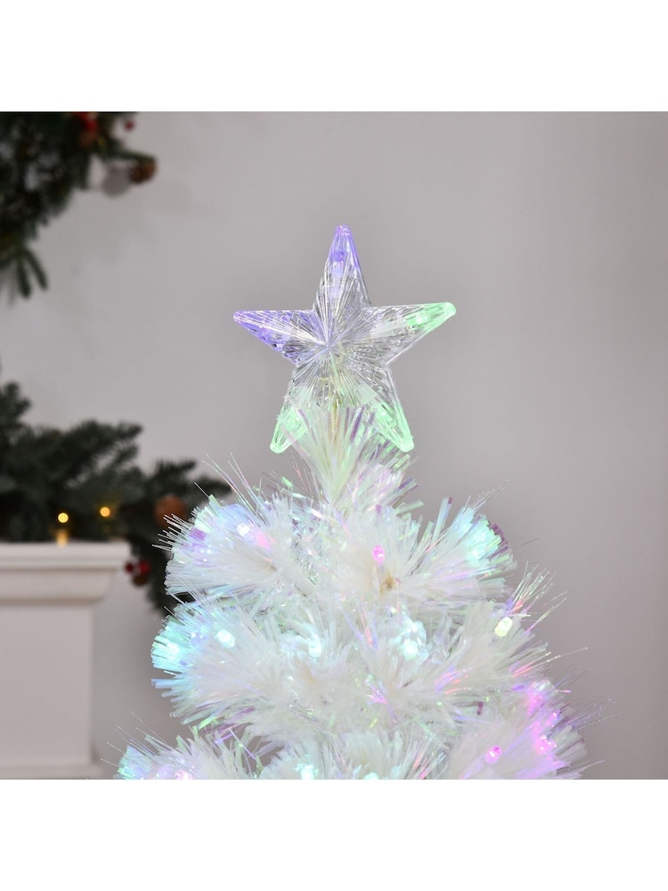 Homcom White Fibre Optic Artificial Christmas 4ft  Tree - Image 2 of 4