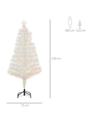 Homcom White Fibre Optic Artificial Christmas 4ft  Tree - Image 4 of 4