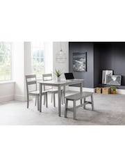 Julian Bowen Grey Kobe 4 Seater Wood Dining Table and Chair/Bench Set - Image 1 of 4